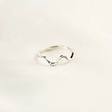 925 Sterling Silver Inlaid Zircon Wave Shape Ring Rings