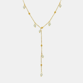 18K Gold-Plated Pearl Drop Necklace Gold One Size