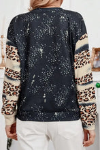 Santa Graphic Leopard Dropped Shoulder Sweatshirt Woman Sweatshirts