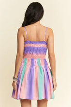 Davi & Dani Multi Color Ombre Printed Bodice Button Up Dress Casual Dresses