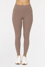 MONO B Soft Ribbed High Waisted Leggings DEEP TAUPE