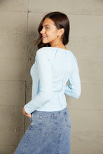 Mineral Wash Exposed Seam Long Sleeve Top