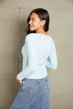Mineral Wash Exposed Seam Long Sleeve Top Woman T Shirts