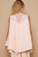 POL Embroidered Pearls Open Front Sleeveless Cardigan Woman Outerwear