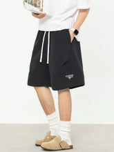 Men's Plus Size Drawstring Shorts with Pockets Black