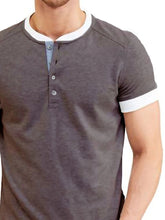 Men's Contrast Trim Henley Top