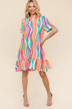 Haptics Tiered Woven Ruffle Hem Dress Yellow Green Fuchsia