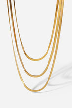 Triple-Layered Snake Chain Necklace Gold One Size