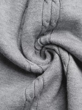 Gray cable-knit fabric texture of Cable Knit A-Line Sweater Dress