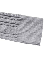 Gray cable-knit sleeve of Cable Knit A-Line Sweater Dress