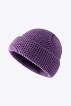 Purple knitted cuff beanie from Calling For Winter Rib-Knit Beanie