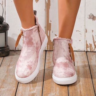 Camo Print High Top Sneakers for Women Blush Pink