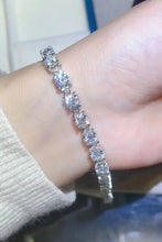 Carat moissanite tennis bracelet in sterling silver on wrist