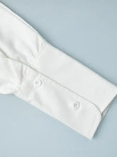 White cotton button cuff with two buttons on Casual Button Front Romper, machine wash cold