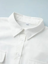 White button-up shirt detail on Casual Button Front Long Sleeve Romper, machine wash cold