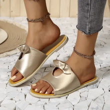 Casual Open Toe Cutout Detail Sandals Gold Woman Slippers