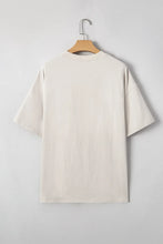 Casual Oversize Bow Drop Shoulder T Shirt for Women in Beige