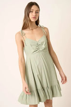 Mittoshop Ruched Detail Spaghetti Tie Mini Dress Casual Dresses
