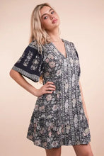 VERY J Shirring Detail Printed Woven Mini Dress Casual Dresses