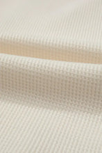 Waffle-Knit Two-Tone Long Sleeve Hoodie Woman Sweatshirts