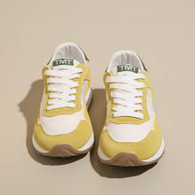 Contrast Platform Lace-Up Athletic Sneakers