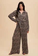 Annie Wear Leopard Plisse Lounge Wide Pants Woman Pants