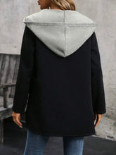 Drawstring Long Sleeve Hooded Jacket Woman Outerwear