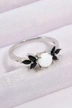 Opal and Zircon Contrast Ring Rings
