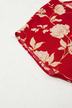 Floral Print Buttoned Front V Neck Tiered Short Sleeve Midi Dress Woman Dress