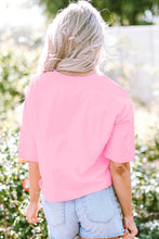 Sequin Flower Round Neck Half Sleeve T-Shirt