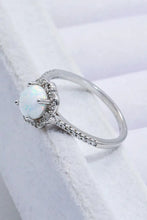 Platinum-Plated 4-Prong Opal Ring Rings