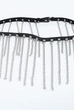 Fringed Chain PU Leather Belt Belts