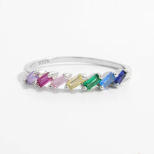 925 Sterling Silver Contrast Zircon Ring Silver