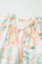 Floral Tie Neck Layered Short Sleeve Dress Woman Casual Dress