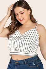 Plus Size Striped Tie-Back Cropped Cami Tanks & Camis