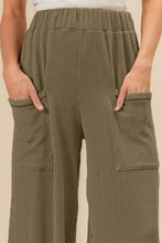BiBi 2tone Cord Rib Waist Band Side Pocket Pants
