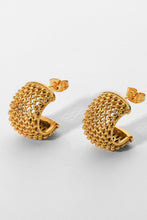 Mesh Half Hoop Earrings Gold One Size