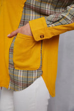 Plaid Waffle-Knit Half Button Hoodie Woman Sweatshirts