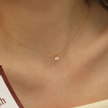 18K Gold-Plated Zircon Solitaire Pendant Necklace
