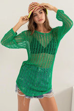 HYFVE Crochet Long Sleeve Cover Up Green