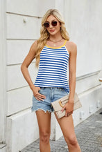 Contrast Striped Round Neck Cami Tanks & Camis