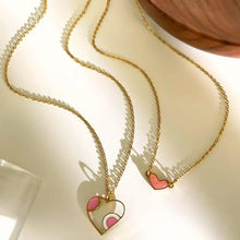 2-Piece Stainless Steel Heart Pendant Necklace Necklaces