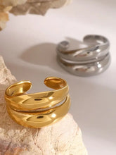 Stainless Steel Double-Layered Ring Fashion Jewelry