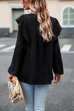 Devine Ruffle Trim Balloon Sleeve Blouse Woman Blouses