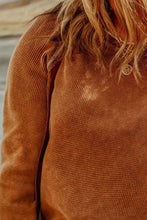 Plus Size Waffle-Knit Round Neck Long Sleeve Blouse Woman Blouses