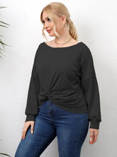 Plus Size Twisted Drop Shoulder T-Shirt Woman T Shirts