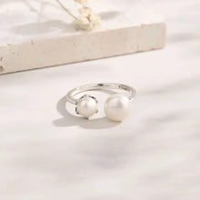 Pearl 925 Sterling Silver Open Ring Fine Jewelry