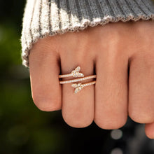 925 Sterling Silver Inlaid Zircon Butterfly Ring Rings