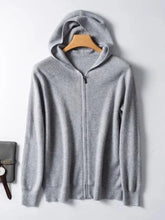 Men's Plus Size Zip-Up Hooded Knit Cardigan Gray