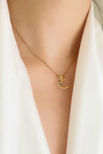 18K Gold Plated Inlaid Zircon Moon Pendant Necklace Necklaces